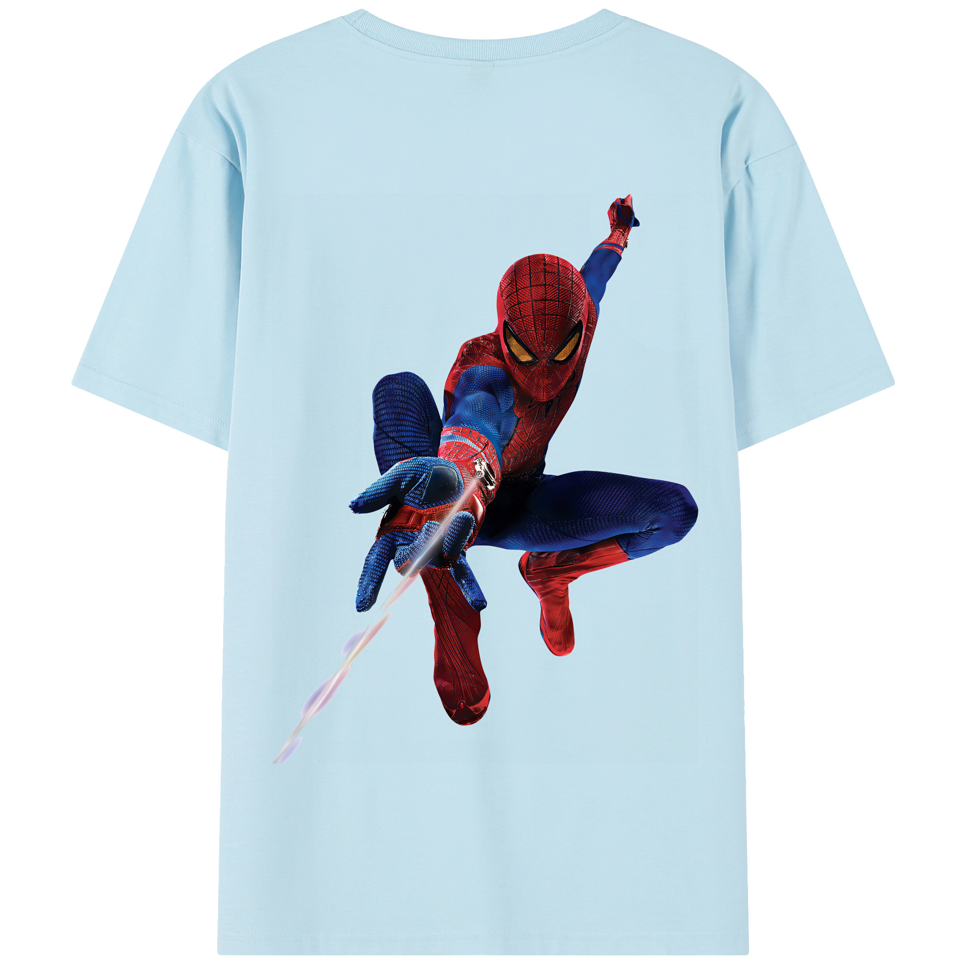 （画像用） Spider Man スパイダーマン 綿100％半袖Tシャツ（背面プリント）